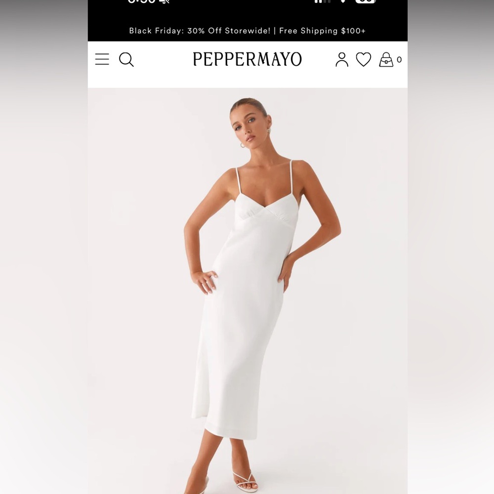 Peppermayo White Midi Dress